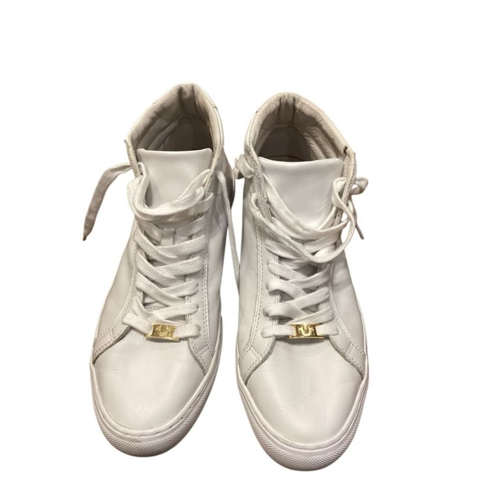 True Religion Mens Leather White Mid Trainers Sneakers Shoes size 7